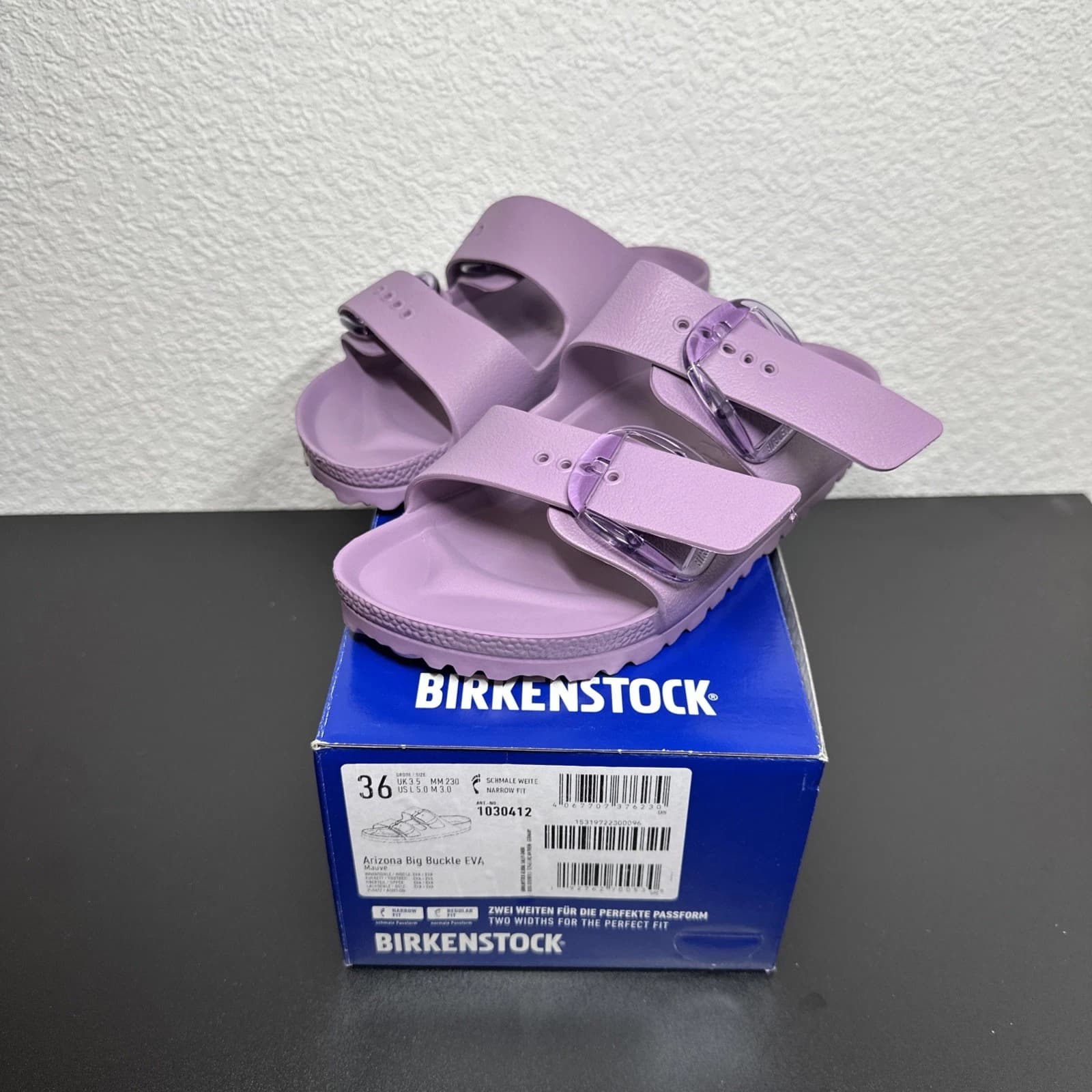 Birkenstock Arizona Big Buckle EVA Mauve Damen Sandalen Gr. 36 Neu Schmale Weite