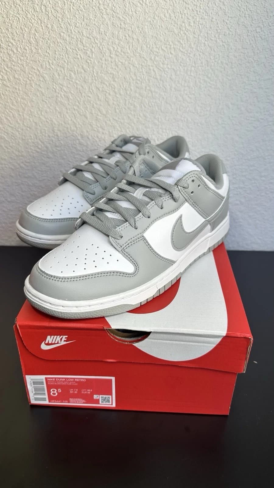Nike Dunk Low Retro White Lt Smoke Grey Sneaker Gr. 42 Neu Grau Weiß
