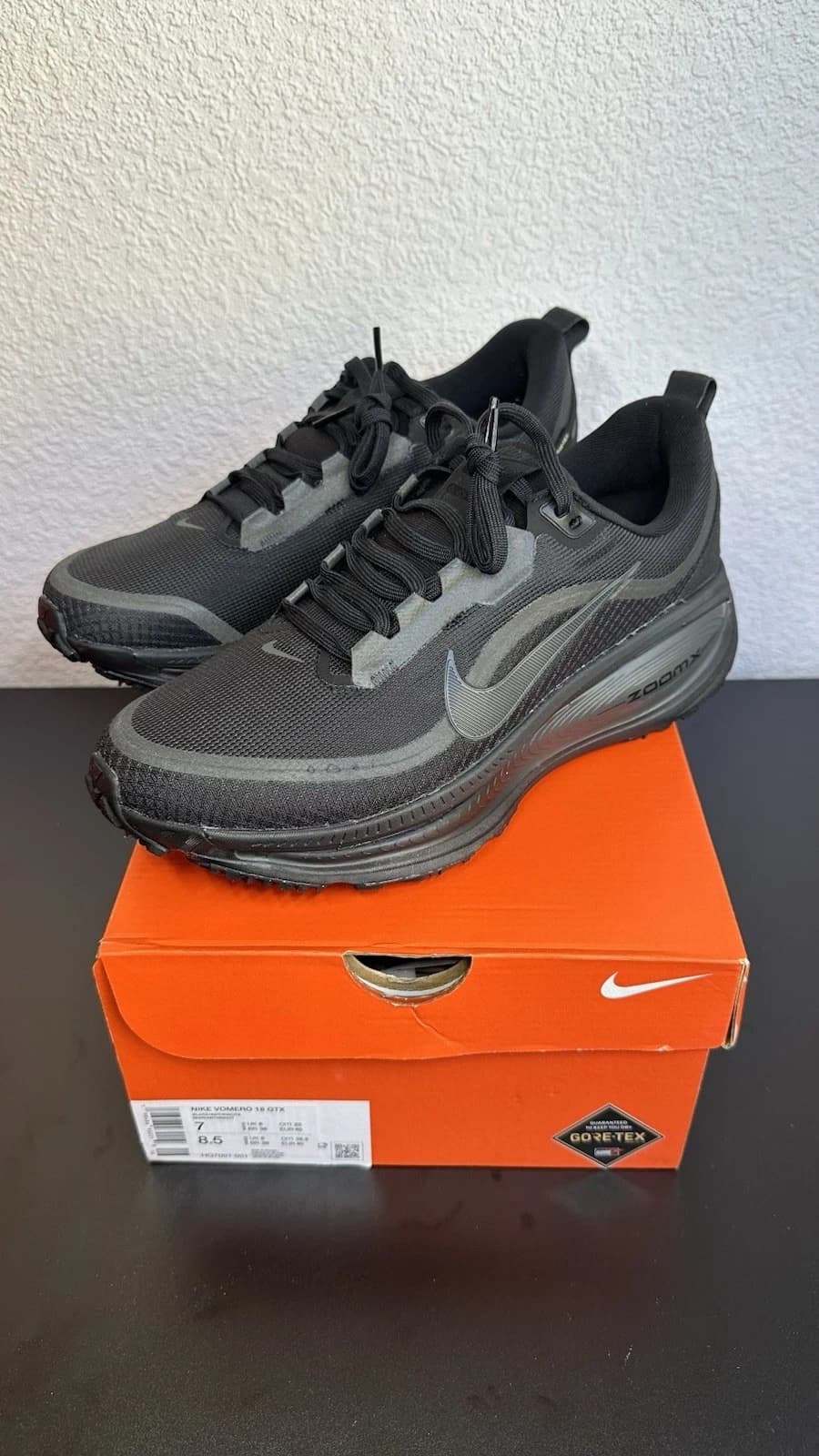 Nike Vomero 18 GTX Black Anthracite Gore-Tex Sneaker Gr. 40 Neu Schwarz